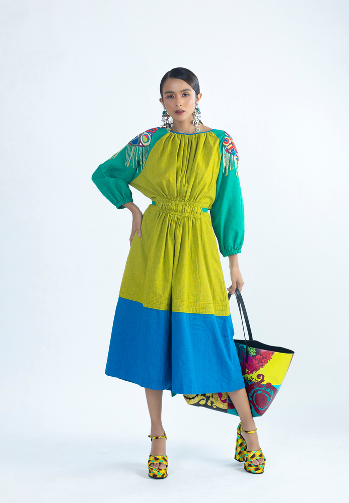 Blooming Color blocked Dress